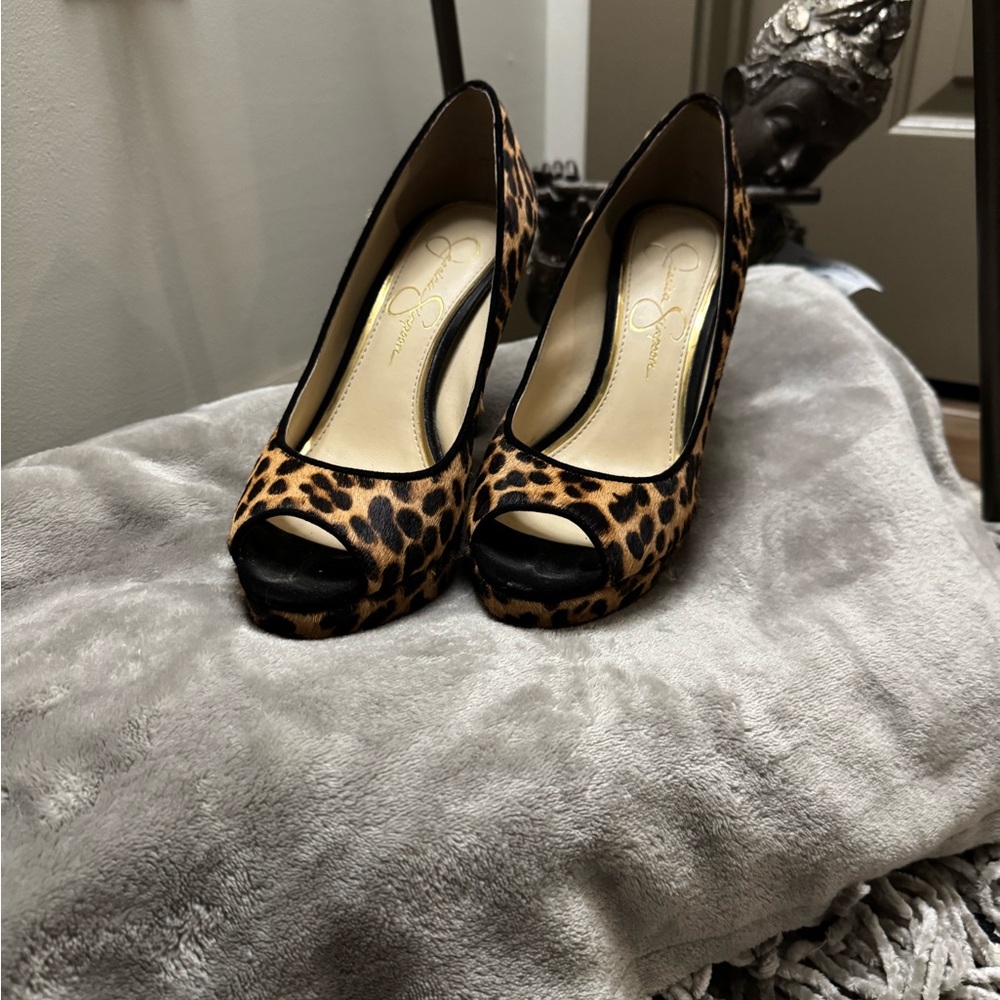 Jessica Simpson Brown and Black Stiletto Heels